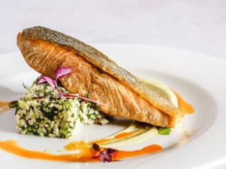 Seared Salmon Fillet on a plate